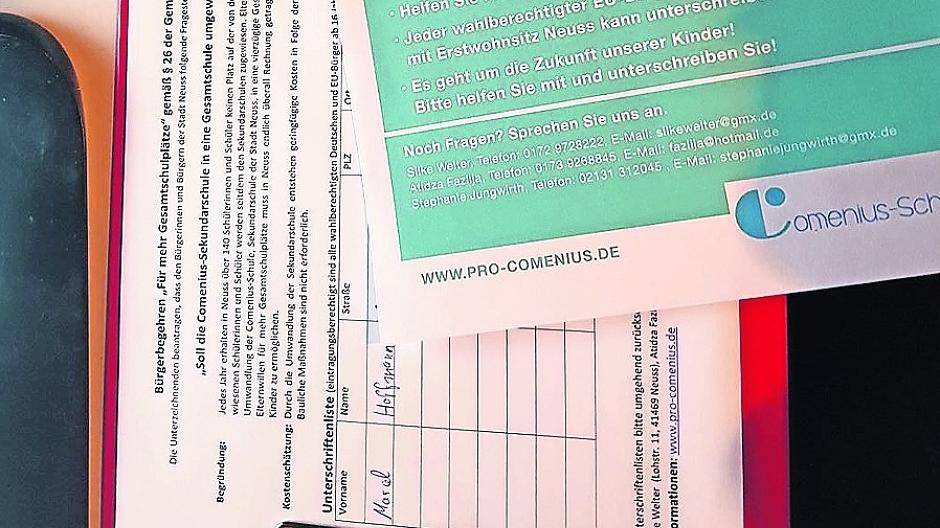 Unterschriftenlisten für Comenius-Schule fertig