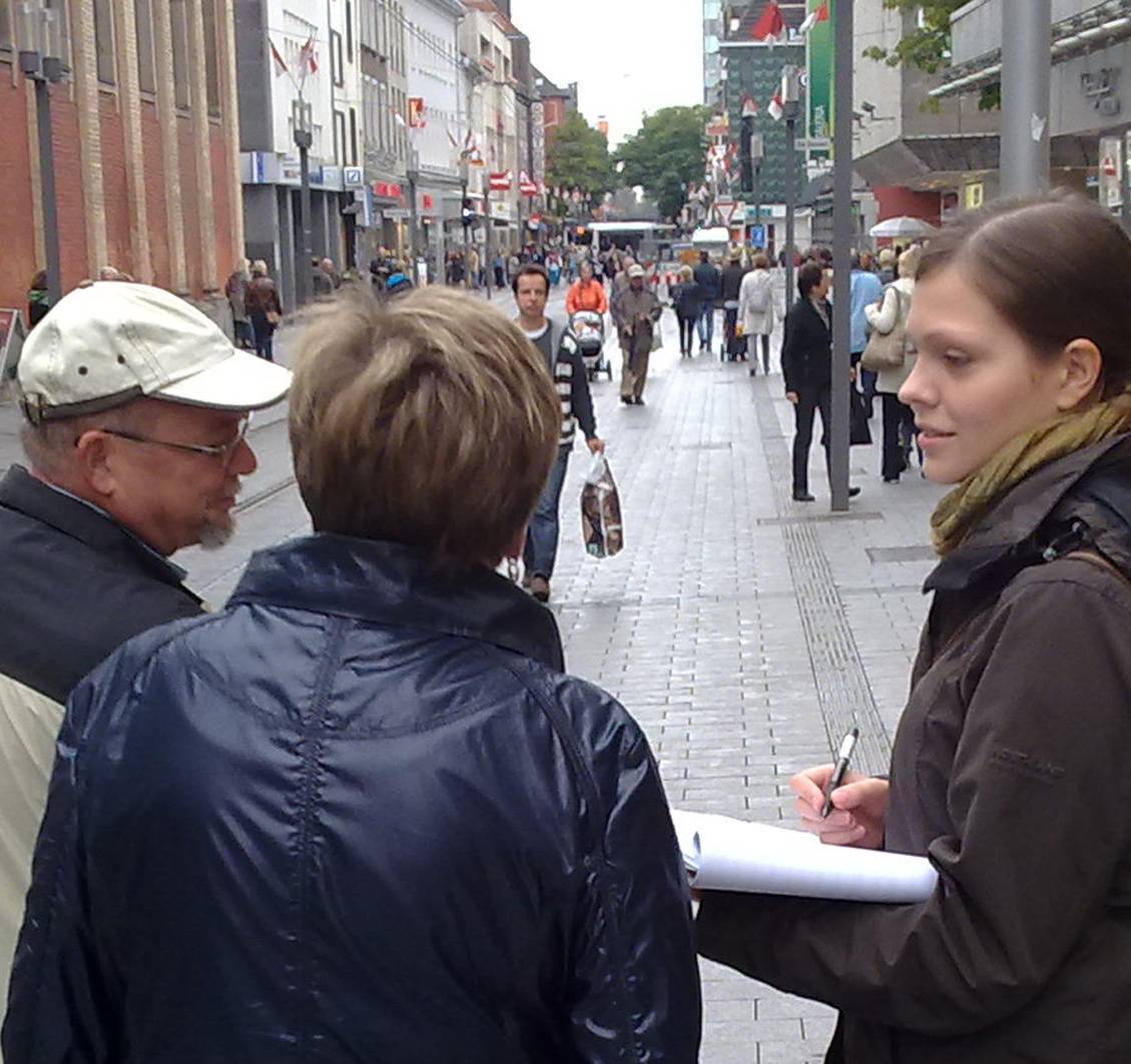   800 Innenstadt-Besucher wurden befragt. 