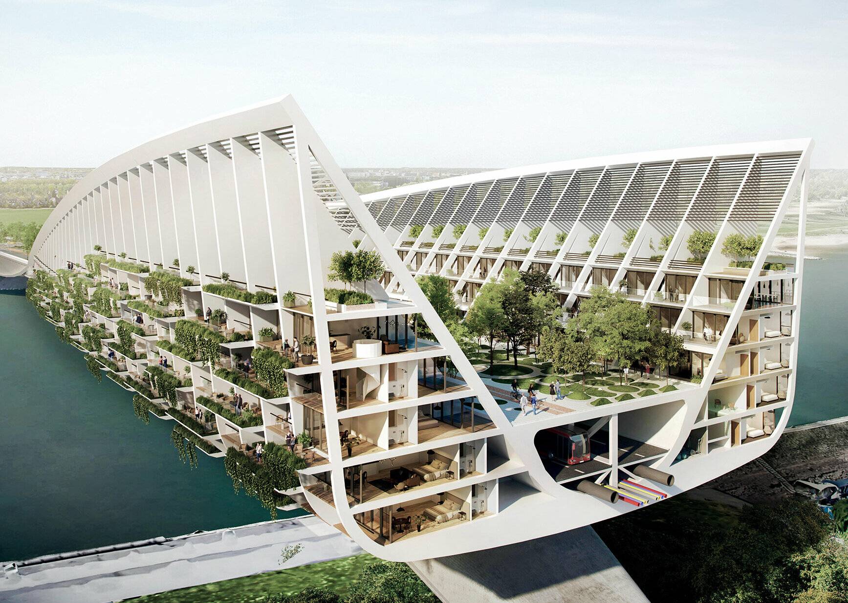 „Green-Bridge“ – spektakuläre Ideen für eine Super-Brücke über den Rhein