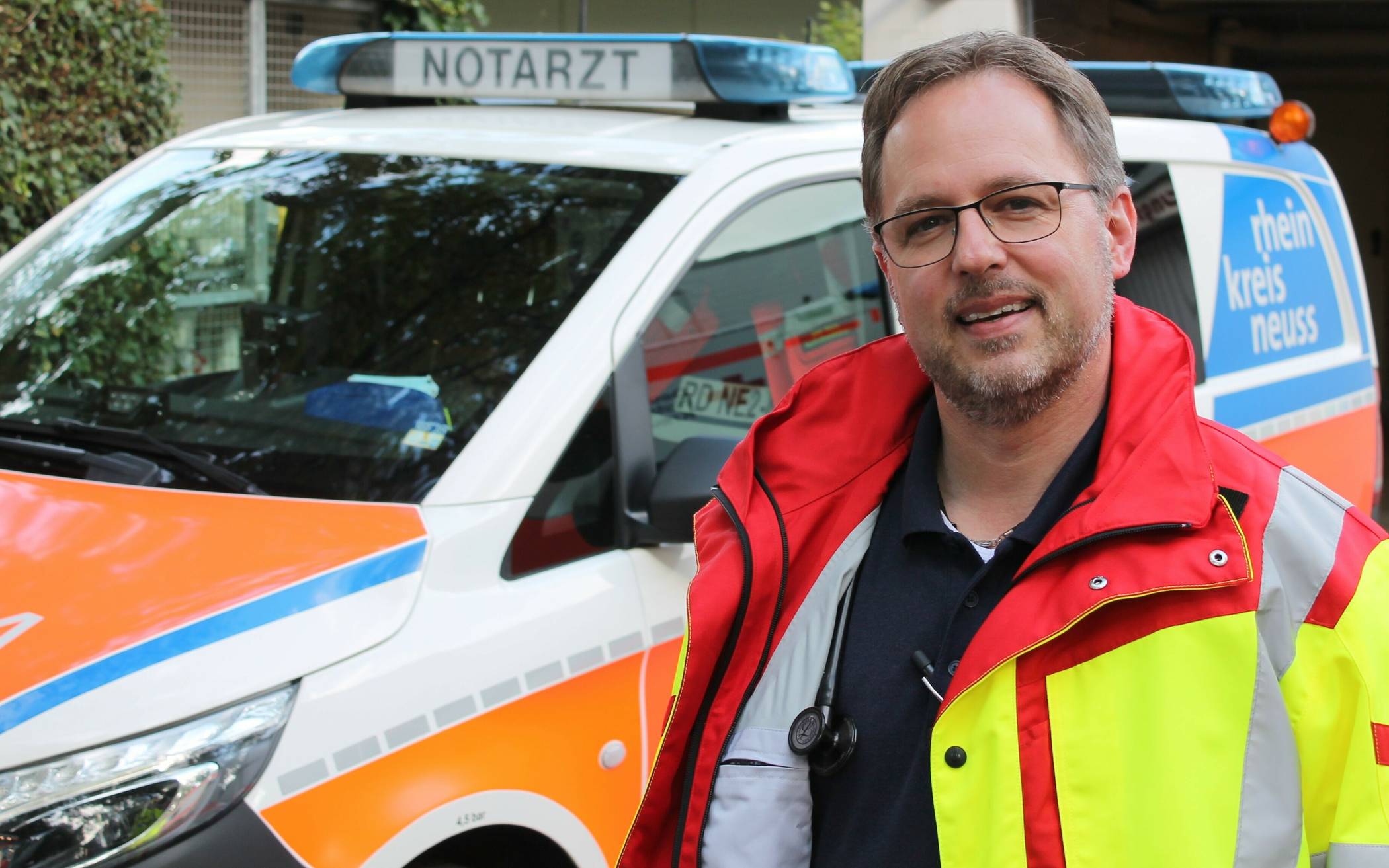  Marc Zellerhoff, Ärztlicher Leiter Rettungsdienst Rhein-Kreis Neuss, ist auch selbst fünf Mal im Monat als Notarzt unterwegs. 