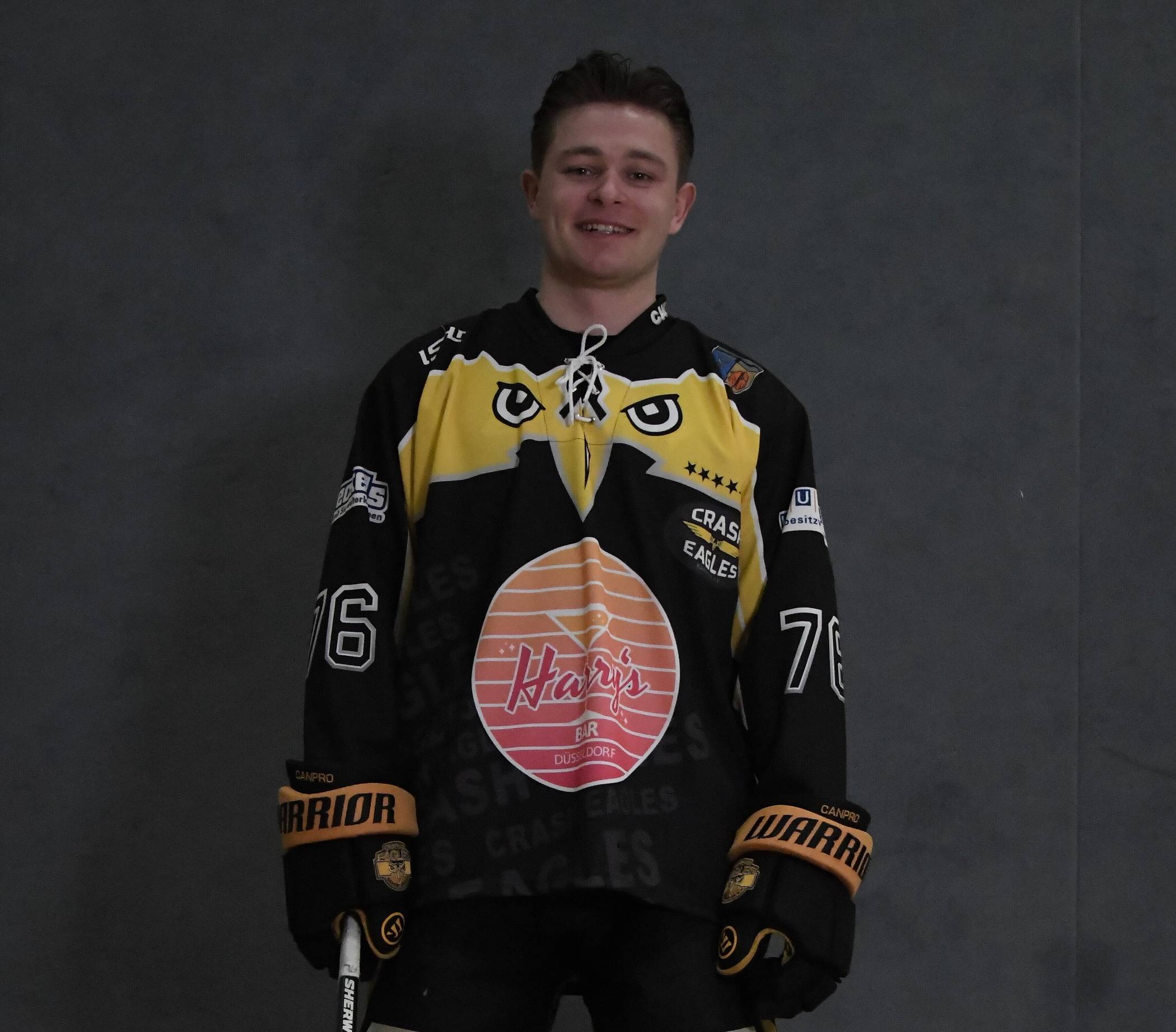  Fünf Kaarster Spieler treten bei der Europameisterschaft der Herren im Skaterhockey an: Jan Wrede, Felix Wunschech,  Max Drücker, Roman Lienaerts und Thimo Dietrich.  Foto: Crash Eagles 