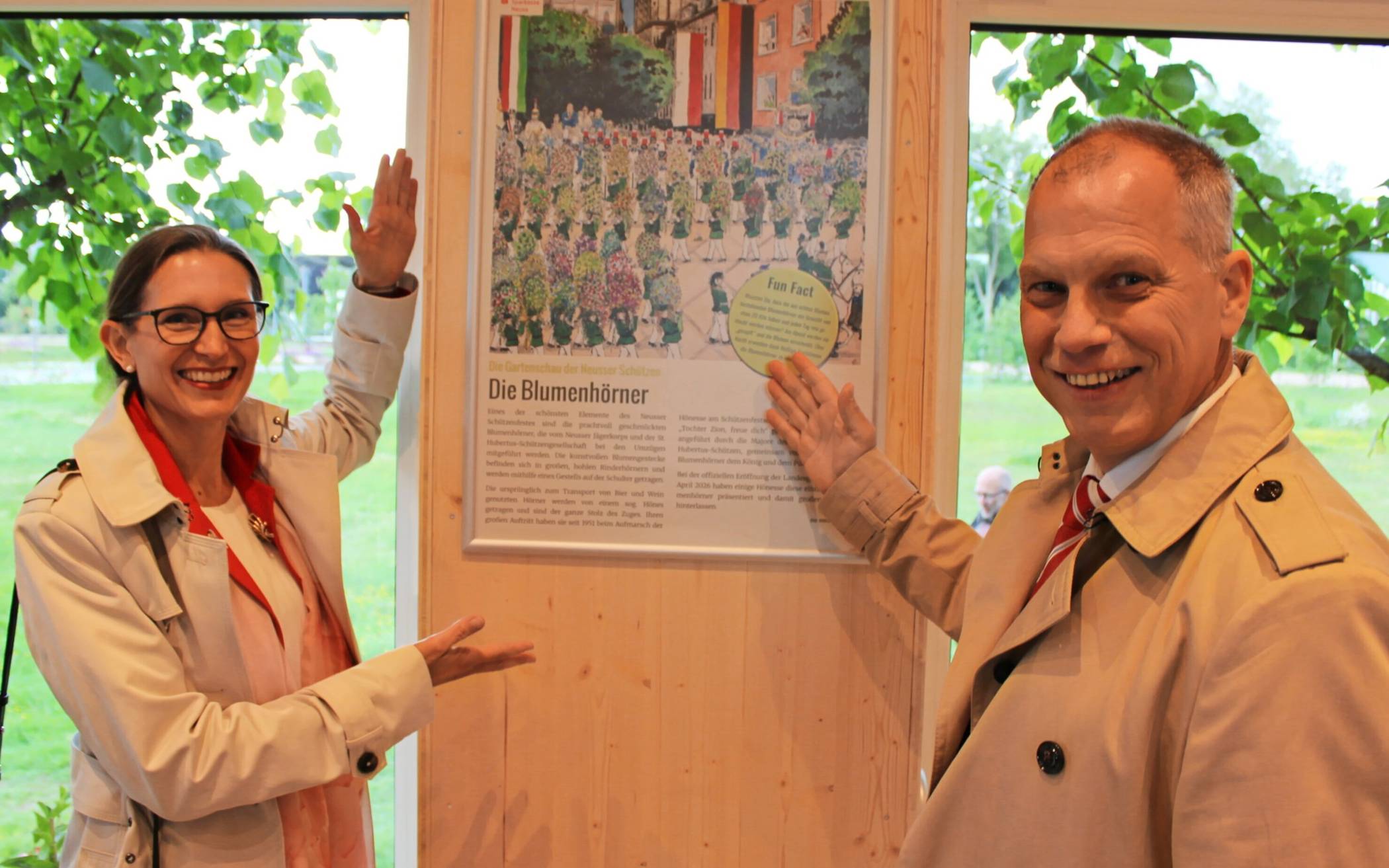 Die Blumenhörner liegen dem Schützenkönigspaar Franz Josef und Claudia Odendahl natürlich besonders am Herzen.