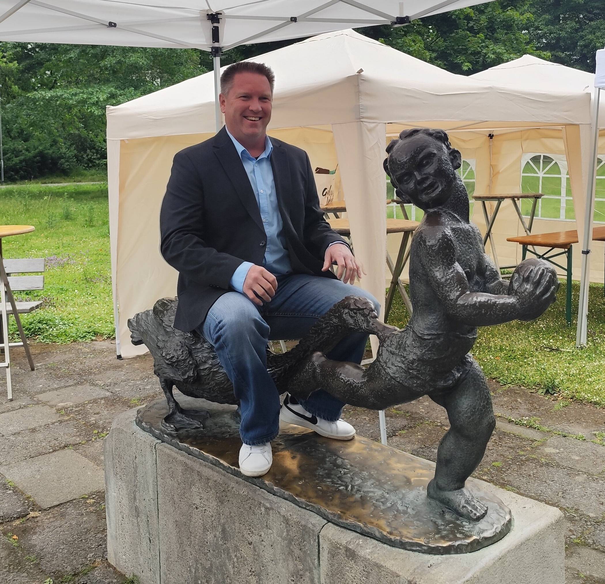 Jägersieger Christian Krosch auf dem „Eierdieb“.