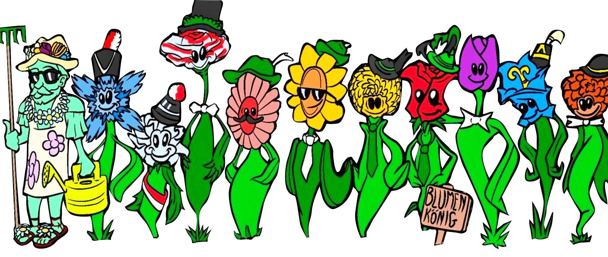  Die „Neusser Laga-Schützen“ präsentieren das Schützenfest bunt und floral. 