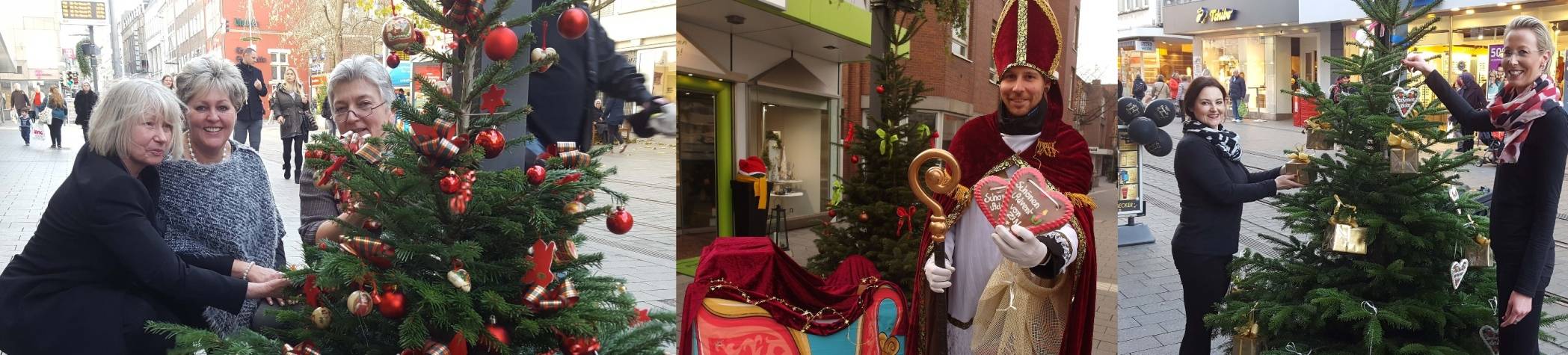 Für Weihnachtsflair sorgen die Einzelhändler in der Innenstadt beim Schmücken der 200 zusätzlichen Tannenbäume. Der ZIN-Nikolaus verschenkt 1.000 Lebkuchenherzen. 