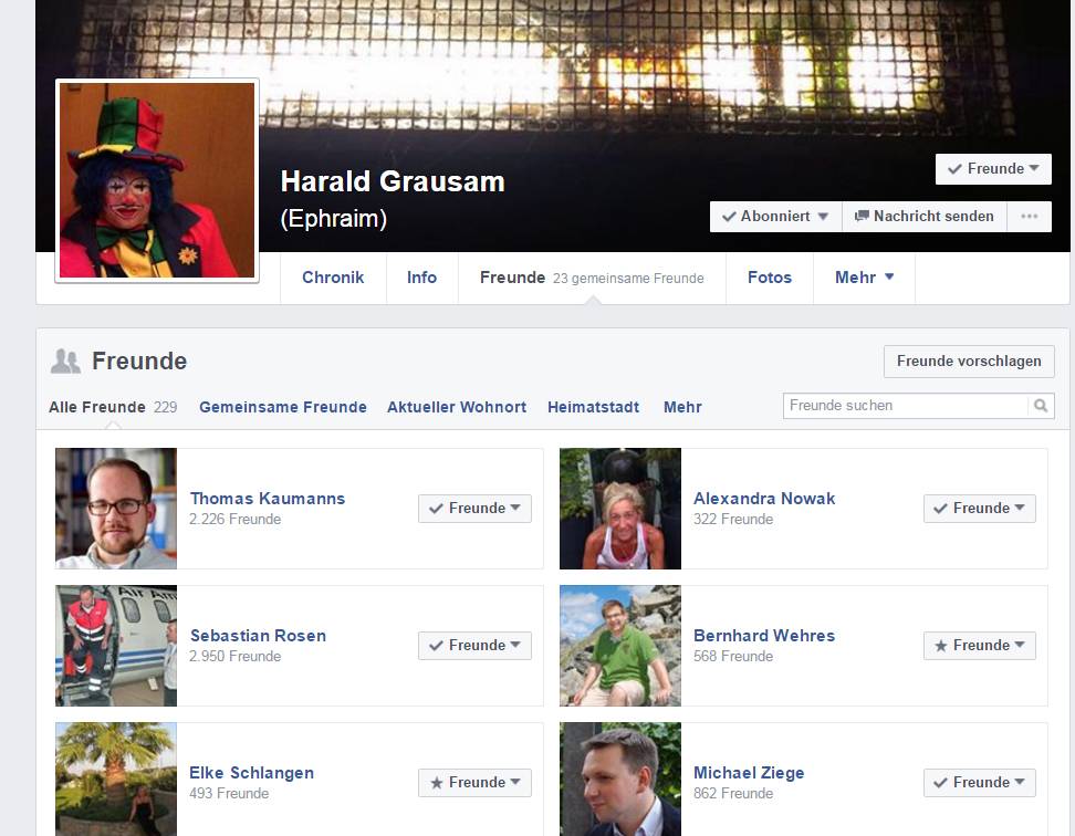 Grausam-Clown ist mit vielen Neusser Ratsmitgliedern befreundet