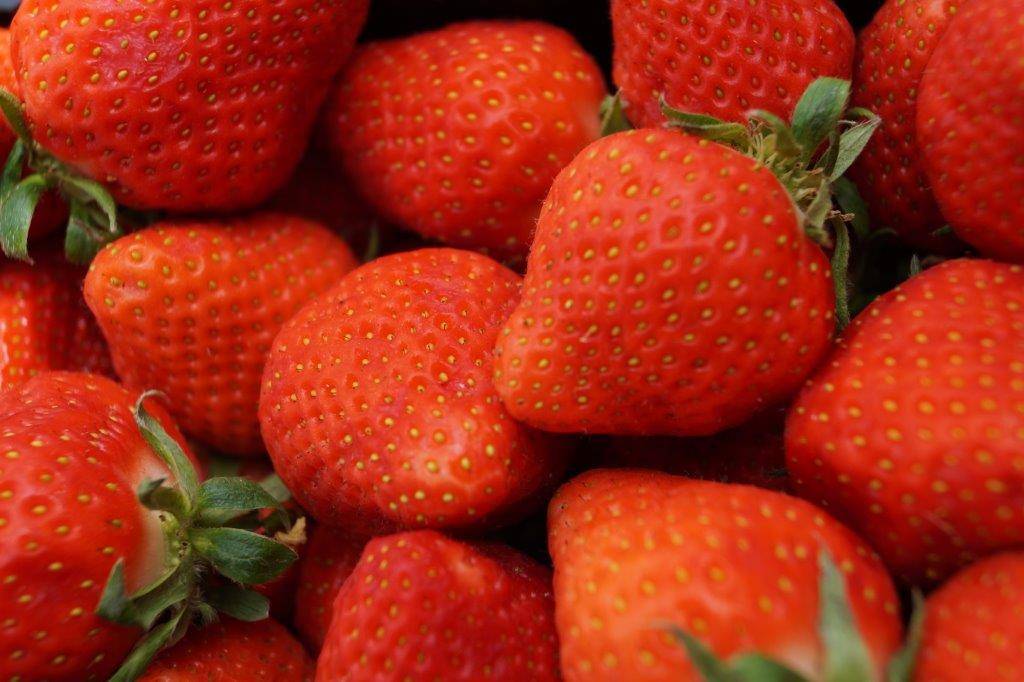 Autoscheibe eingeschlagen für ein Schälchen Erdbeeren