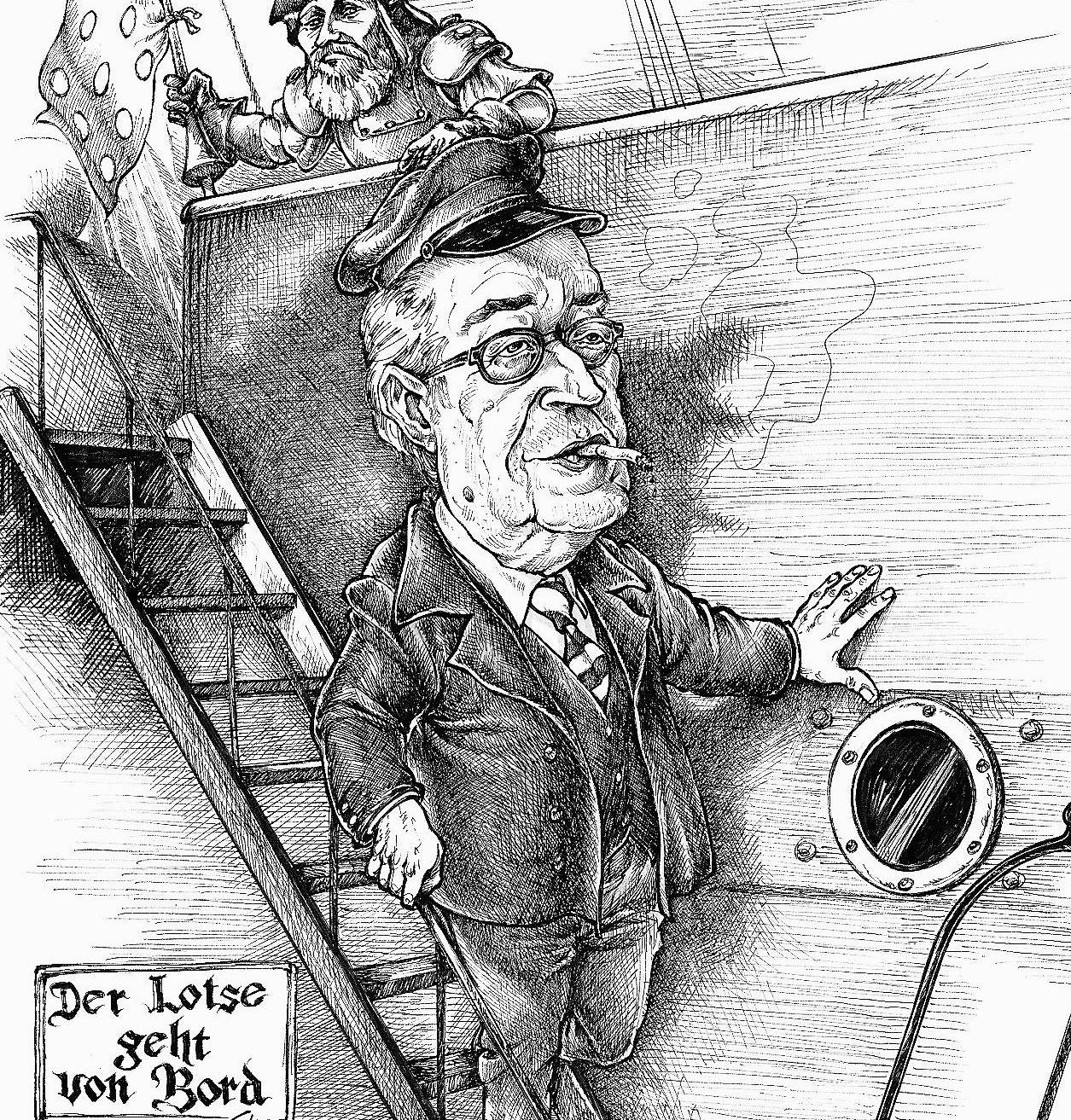  Der Fraktionschef der Linken, Roland Sperling, hat dem Stadt-Kurier und Bürgermeister Herbert Napp eine Karikatur geschenkt. 